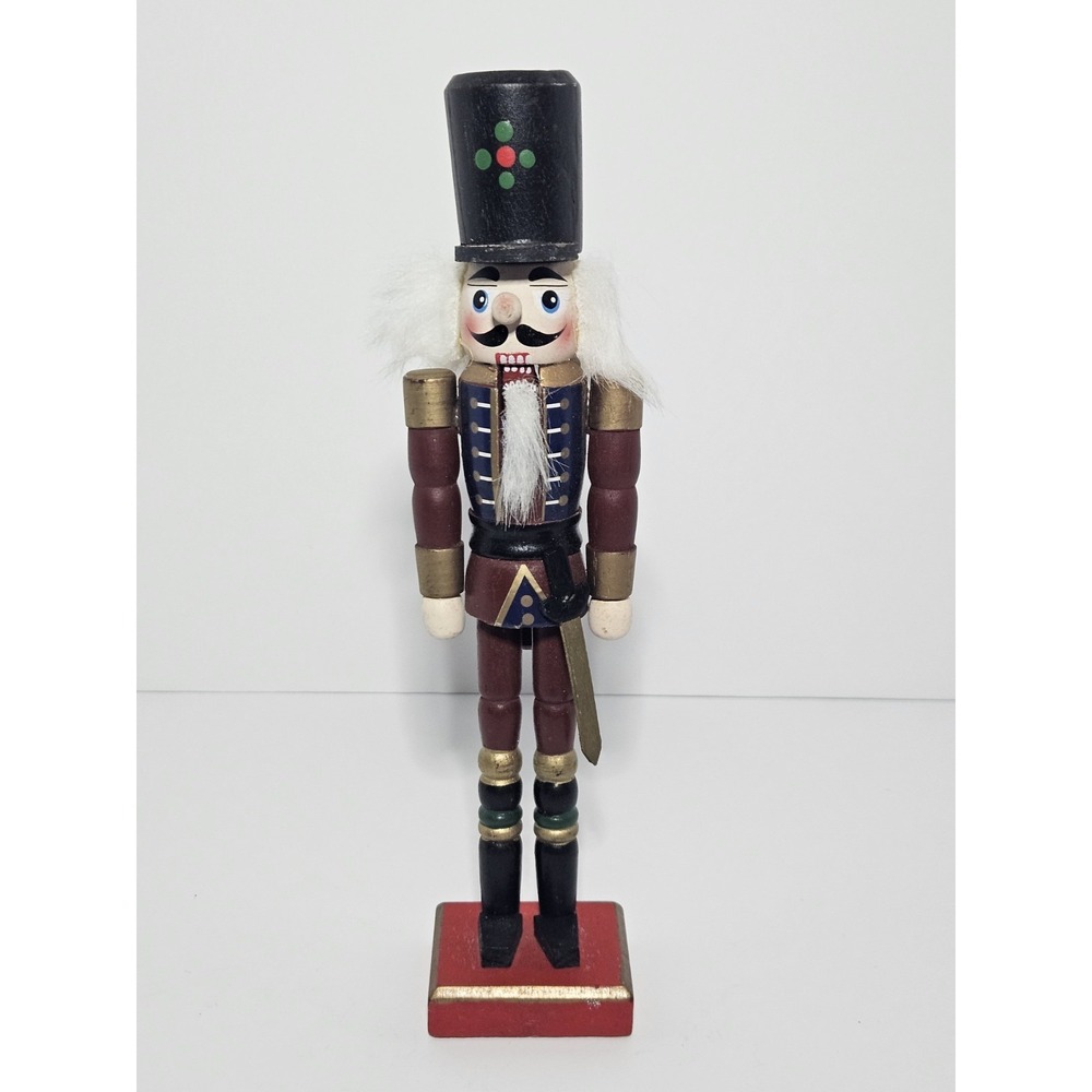 Vintage Hand Painted Wooden Toy Soldier Christmas Nutcracker Figurine 10"